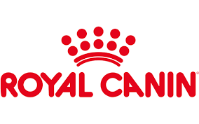 Royal Canin logo, red crown made of dots above the brand name in red text